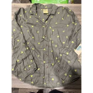 THERE ABOUTS Sea Spray Hearts Button Up Shirt Size 3XL / 22.5. NWT. Z
